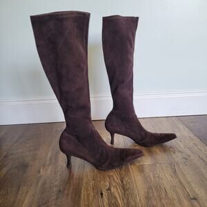 Stuart Weitzman Stuart Power Boot 75 Suede Brown Women's Size 9-9.5